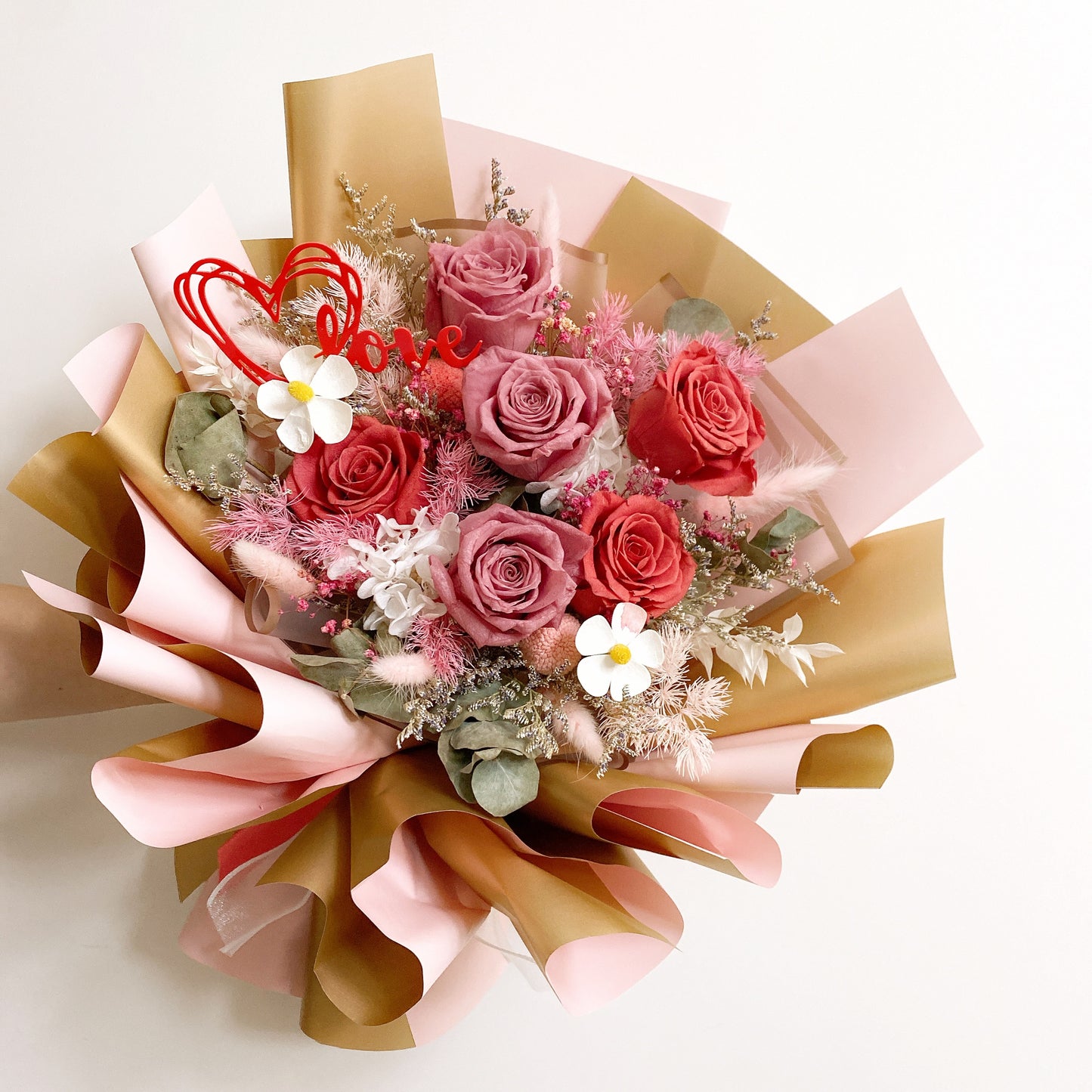 -| 保鮮花|- 6枝復古色系玫瑰花束